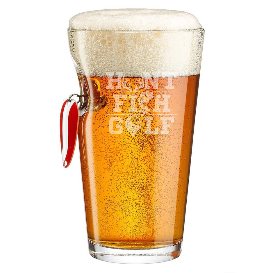 benshot fishing lure glass HFG 16 oz BenShot Pint Glass